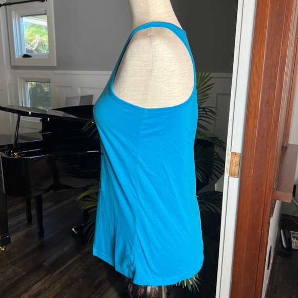 YOU AND TEQUILA MAKE ME CRAZY blue tank top Size Small EUC - Picture 4 of 6